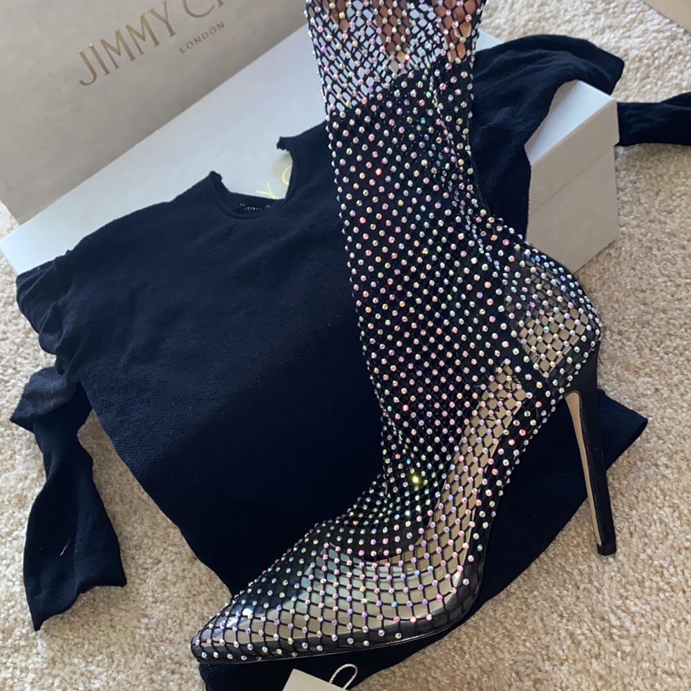 Simmi Fishnet Rhinestone boot - Picture 5 of 7